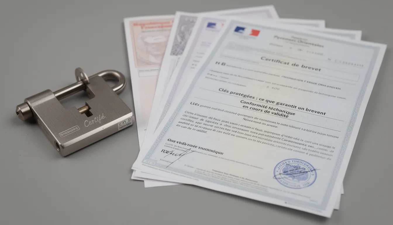 Clés protégées : ce que garantit un brevet en cours de validité